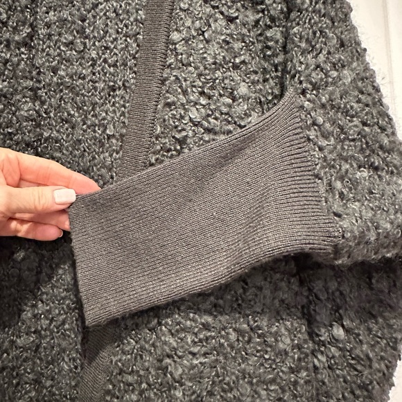 Calvin Klein Boho Open Front Grey Chunky Knit Batwing Oversized Cardigan M - Picture 3 of 9